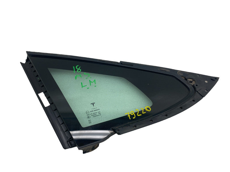 E6 43R-008010 ⭕ 2012-2020 Tesla Model S Rear Driver Side Quarter Fixed Glass Left LH Assembly