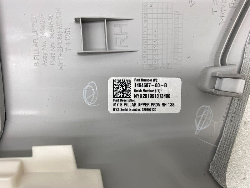 1494607 00 B ⭕20-23 Model Y Passenger Side B-Pillar Upper Trim Cover Panel Right 1494607-00-B