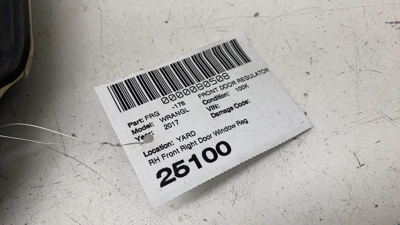 68244606AC ⭕ 07-18 Jeep Wrangler Front Passenger Side Door Window Regulator & Carrier Right
