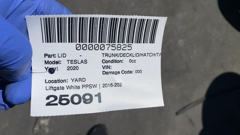 ⭕ 16-20 Model S MS Rear Tailgate Panel w/ Liftgate Glass White PPSW 60