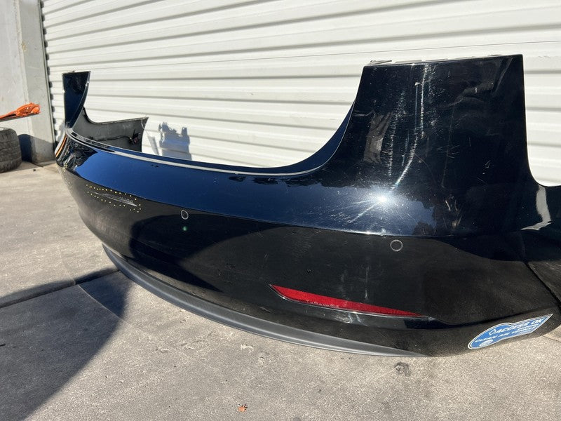 ⭕ 2017-2022 Tesla Model 3 Rear Bumper + Valance Park Sensor & Harness Black PBSB