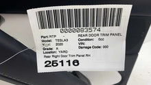 ⭕ 17-20 Model 3 Rear Passenger Interior Door Panel Trim Card Right 1090415-02-M