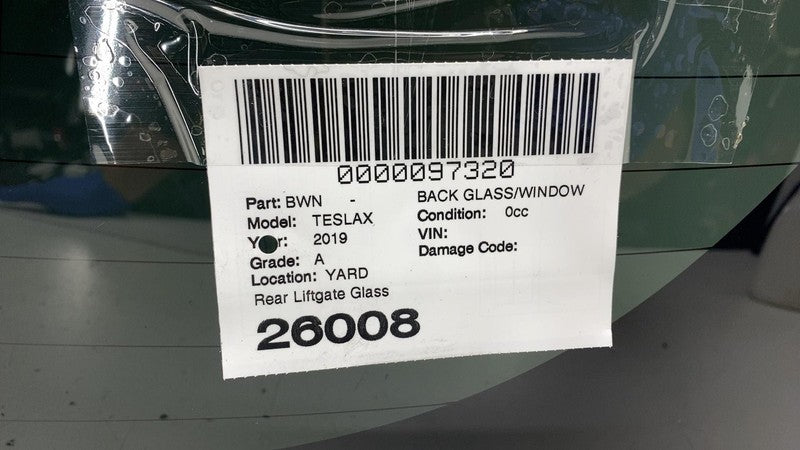 ⭕ 2016-2020 Tesla Model X Rear Windshield Trunk Lid Liftgate Back Wind