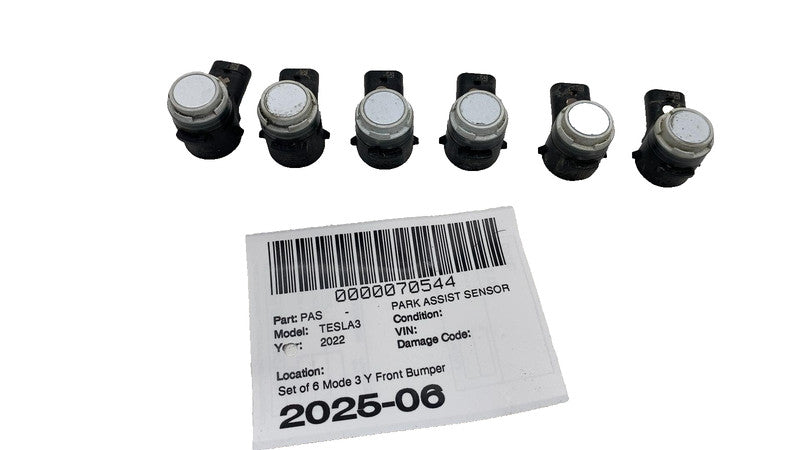 ⭕ 21-23 Model 3 SET x6 Park Assist Sensor White PPSW 1741484-11-A / 17