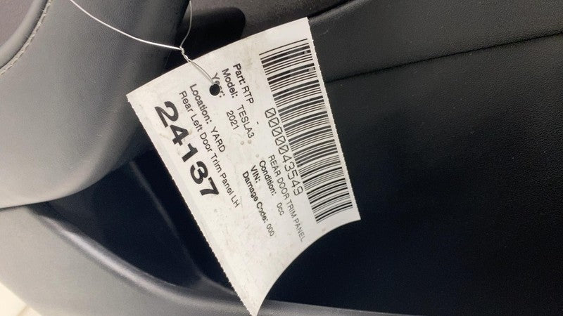 1588128-91-B ⭕ 21-23 Model 3 Rear Driver Side Interior Door Panel Trim Card Left 1588128-91-B