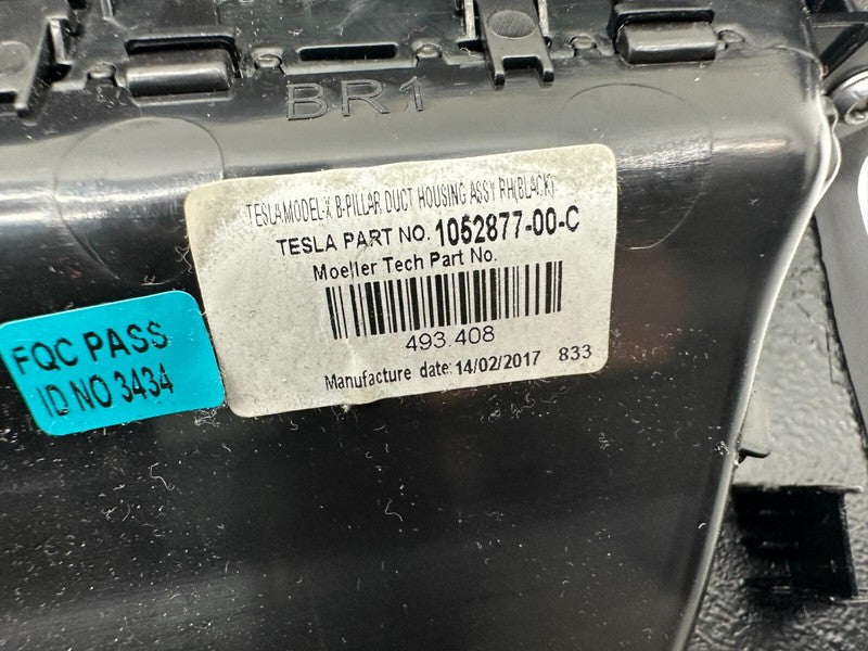 ⭕ 16-20 Model X Passenger Side B-Pillar Lower Trim & Air Duct Right 10