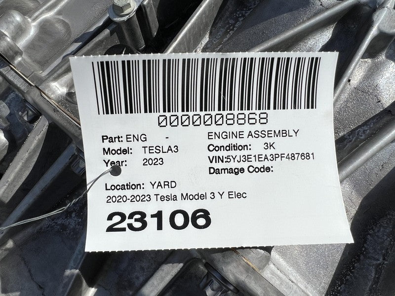2021-2023 Tesla Model 3 M3 Engine Motor Rear Drive Unit w/ Subframe & 
