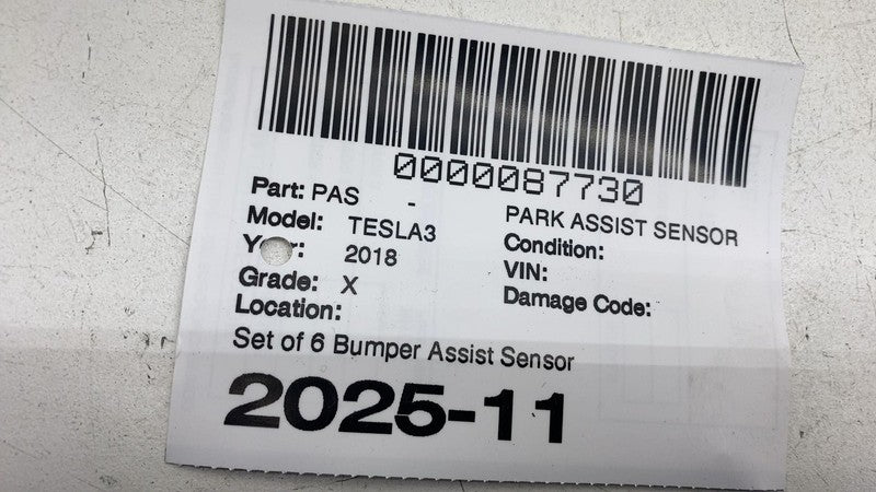 ⭕ 17-20 Model 3 SET x6 Park Assist Sensor Blue PPSB 1127502-13-C / 112