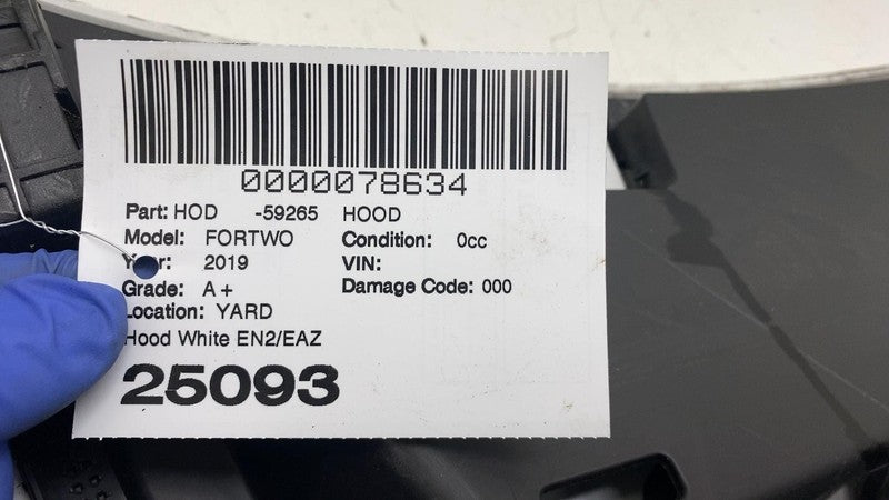 ⭕ 2016-2019 Smart Fortwo Hood Shell Panel Assembly White - EN2/EAZ A45