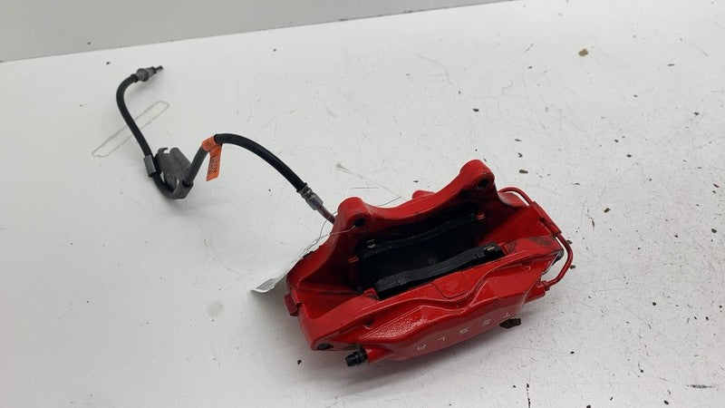 ⭕2016-2020 Tesla Model X Front Caliper w/ Brake Hose Line Right Red 10