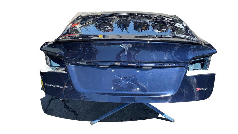 ⭕12-15 Model S Liftgate Trunk Lid Tailgate Hatch Shell Blue PMMB w/ Window Glass