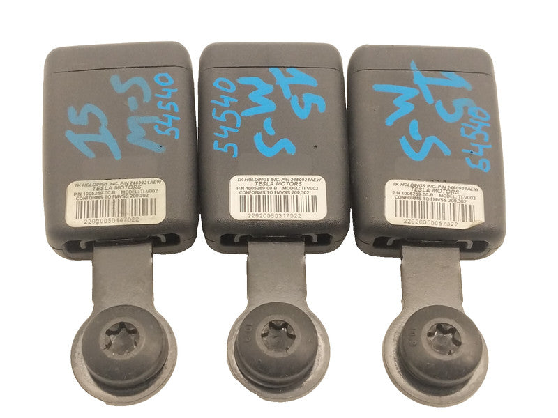 ⭕ 12-20 Tesla Model S MS SET of Rear & Middle Seat Belt Buckle 1005269-00-B x3