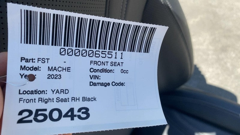 ⭕ 21-24 Ford Mustang Mach-E Front Driver Side 1st Row Seat Leather Bla