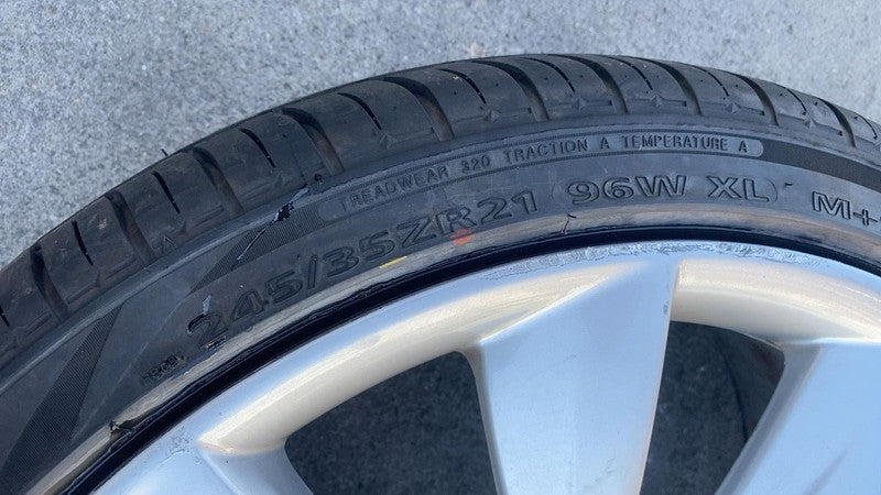 ⭕ 16-20 Model S Wheel Rim 21" inch 21x8.5 +40MM w/ Tire 245/35 ZR21 60