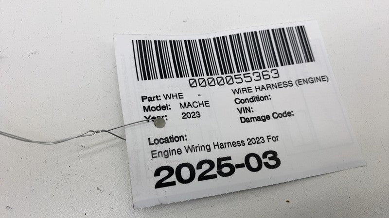 2021-2024 Ford Mustang Mach-E Rear Driver Door Wiring Harness Cable Wi