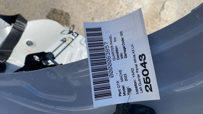 ⭕ 21-24 Ford Mustang Mach-E Rear Driver Side Quarter Panel Cut Out Left White A3