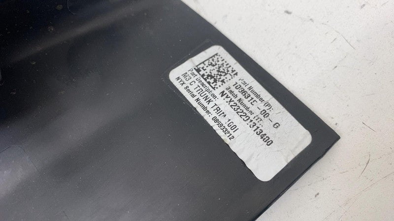 1086315 ⭕17-23 Tesla Model 3 Rear Trunk Garnish Sill Trim Cover Scuff Panel 1086315-00-G
