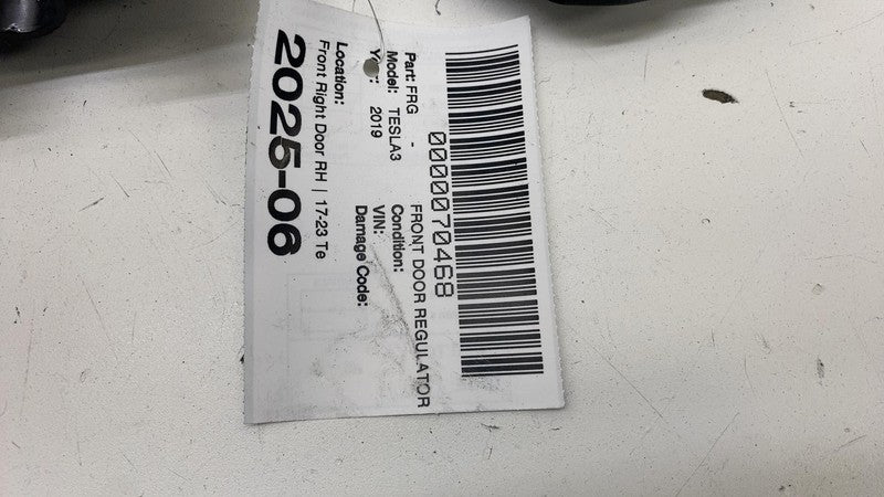 109662100F ⭕ 2017-2023 Tesla Model 3 Front Right Door Window Regulator & Motor 1096621-00-F