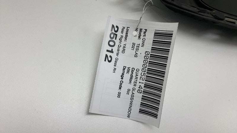 160015600A 2021-2024 Tesla Model S MS Rear Passenger Side Corner Window Quarter Glass Right