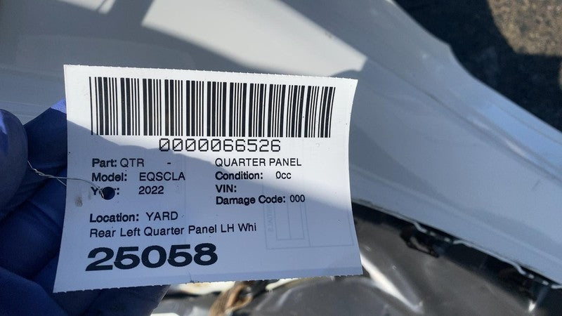 ⭕ 22-24 Mercedes-Benz EQS 450+ Rear Left Quarter Panel Structure Cutout LH White