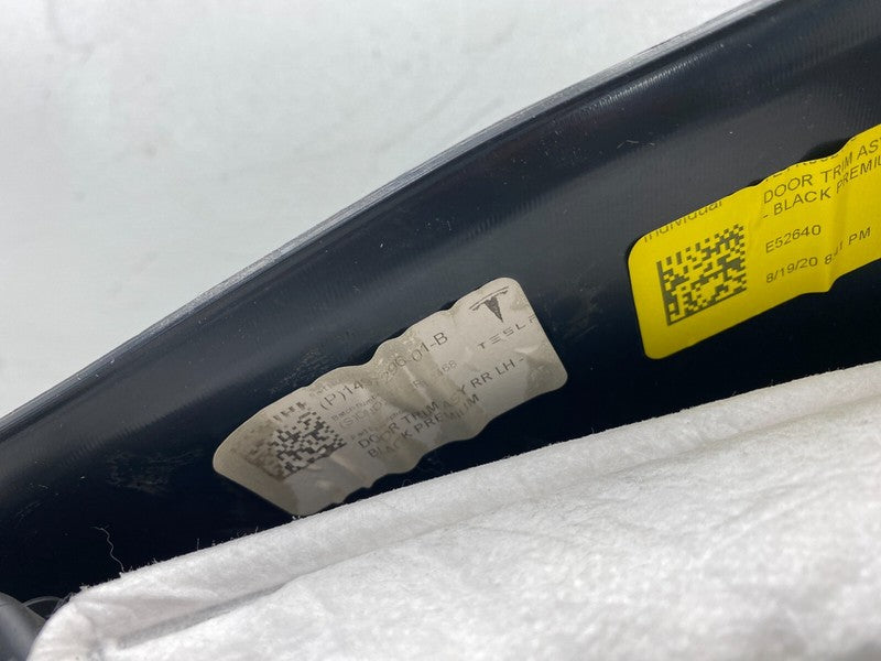 149729601B ⭕ 20-23 Tesla Model Y MY Rear Driver Side Door Panel Trim Card Left 1497296-01-B