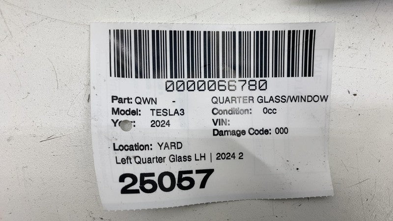 ⭕ 24-25 Model 3 Rear Driver Side Quarter Fixed Window Glass Left LH 19