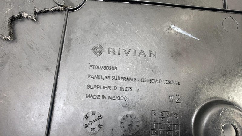 ⭕ 2025 Rivian R1S Rear Subframe Panel Under Splash Shield Undercover P