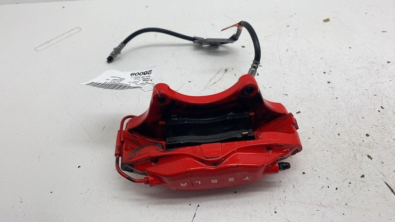 ⭕ 2016-2020 Tesla Model X Front Caliper w/ Brake Hose Line Left Red 10