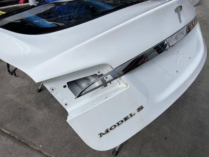 2012-2015 Tesla Model S Liftgate Hatch Gate Trunk Lid Tailgate Glass White PBCW