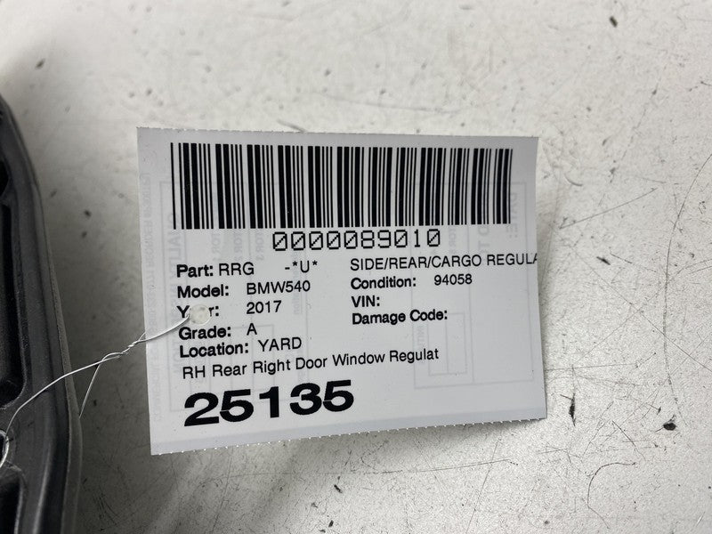 ⭕ 2017-2020 BMW 540i Rear Right Window Regulator w/ Motor & Carrier C3