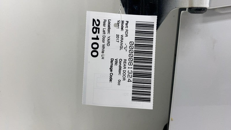 ⭕ 12-18 Jeep Wrangler Rear Driver LH Door Panel w/ Window Glass Left White - PW7