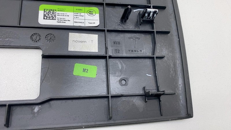 ⭕ 16-20 Model S Center Console Cover w/ Cupholder Trim Carbon Fiber 10