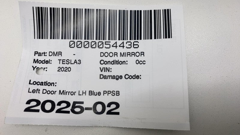 1521831-00-A ⭕ 2017-2020 Tesla Model 3 Front Left Exterior Rear View Door Mirror LH Blue PPSB