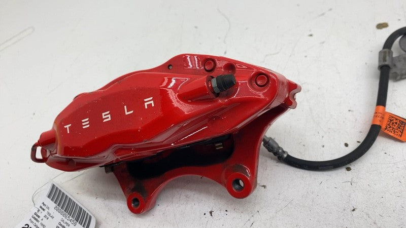 ⭕2016-2020 Tesla Model X Front Caliper w/ Brake Hose Line Right Red 10