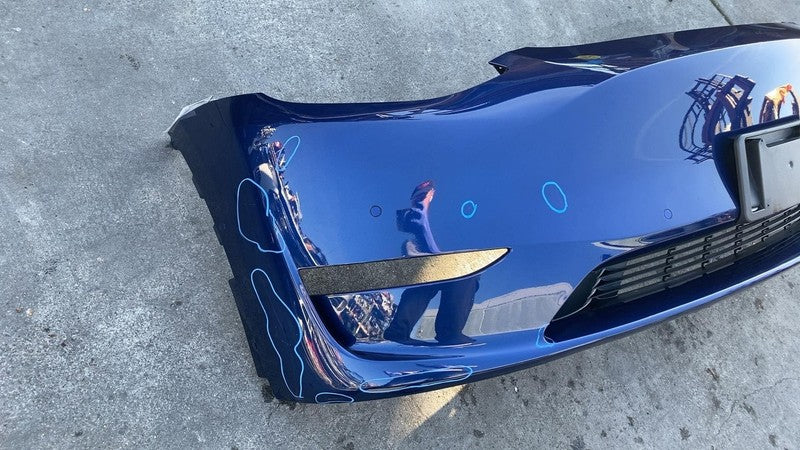 2020-2023 Tesla Model Y MY Front Bumper Cover w/ Grille & Park Sensor Blue PPSB