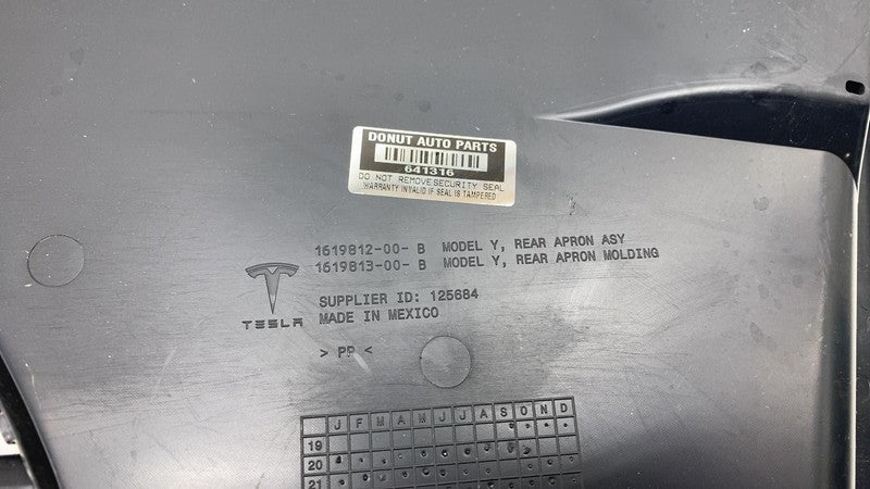 1619812-00-B ⭕ 20-24 Tesla Model Y Rear Section Underhood HEPA Apron Cover Trim 1619812-00-B