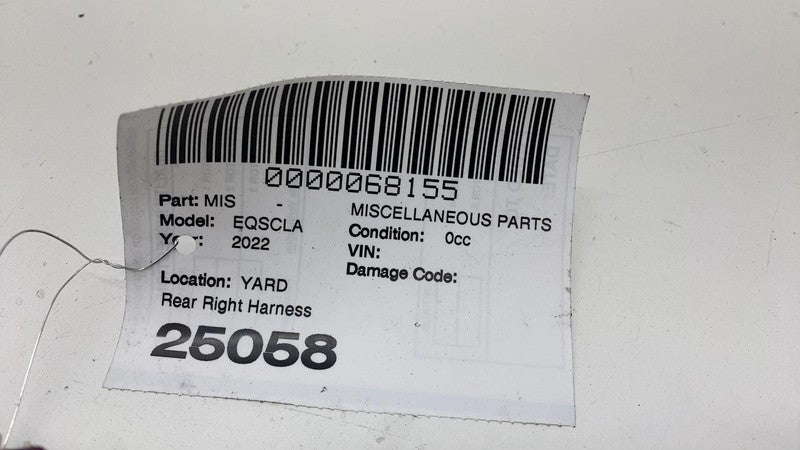 ⭕ 2022 Mercedes Benz EQS450+ Rear Passenger Side Wire Wiring Harness A