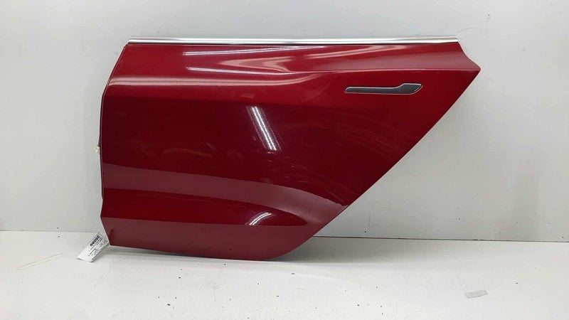 ⭕ 2017-2020 Tesla Model 3 M3 Rear Driver Side Door Shell Panel Left LH Red PPMR