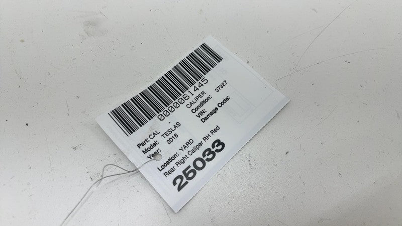 ⭕ 12-20 Tesla Model S Rear Passenger Side Caliper Red w/ Brake Hose Li