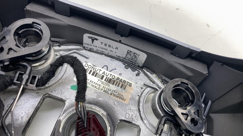 ⭕ 2017-2020 Tesla Model 3 M3 Steering Wheel Leather Black Assembly 110