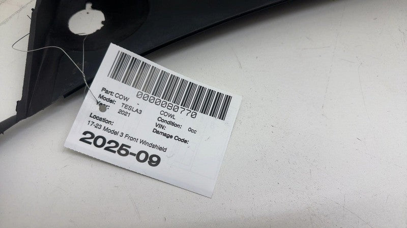108167600G ⭕ 17-23 Model 3 Front Windshield Wiper Cowl Screen Underhood Trim 1081676-00-G