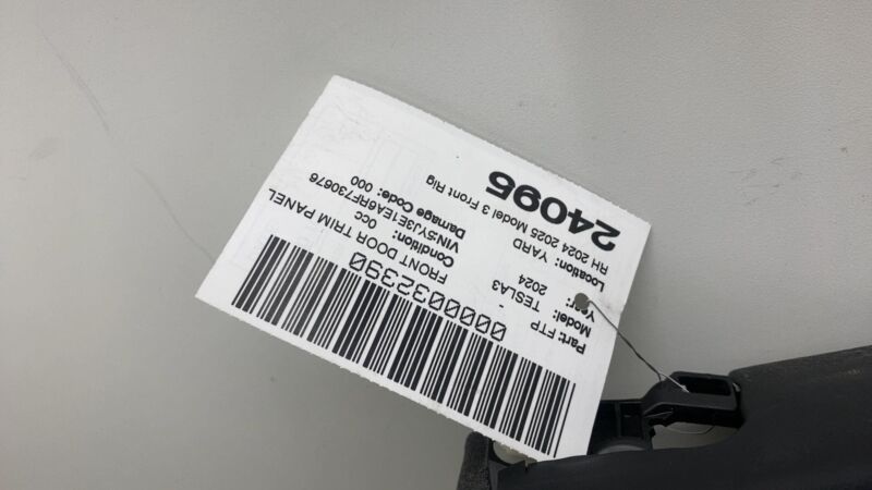 ⭕ 2024 2025 Tesla Model 3 Front Passenger Highland Door Panel Trim Card Right