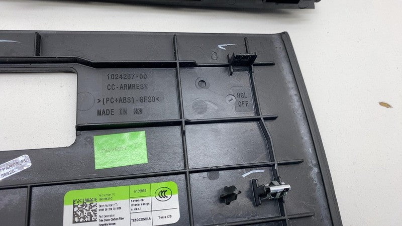 ⭕ 16-20 Model S Center Console Cover w/ Cupholder Trim Carbon Fiber 10