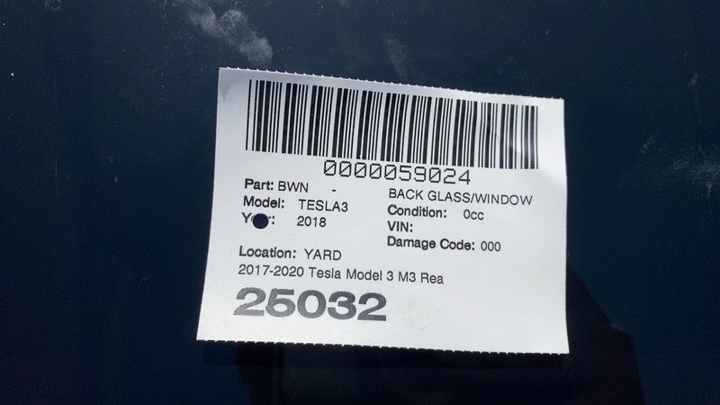 ⭕ 17-20 Model 3 M3 Trunk Panoramic Backlite Roof Glass Back Section 10
