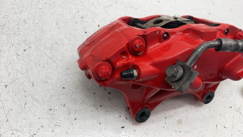 2012-2020 Tesla Model S Front Passenger Side Caliper Red + Brake Hose Line Right