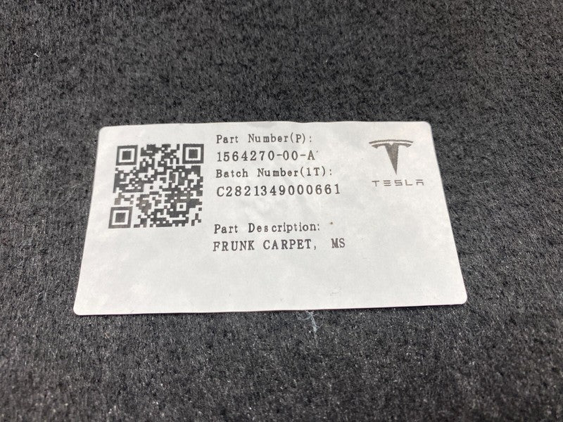 1564270 00 A ⭕ 21-23 Tesla Model S Frunk Luggage Storage Compartment Trim Carpet 1564270-00-A