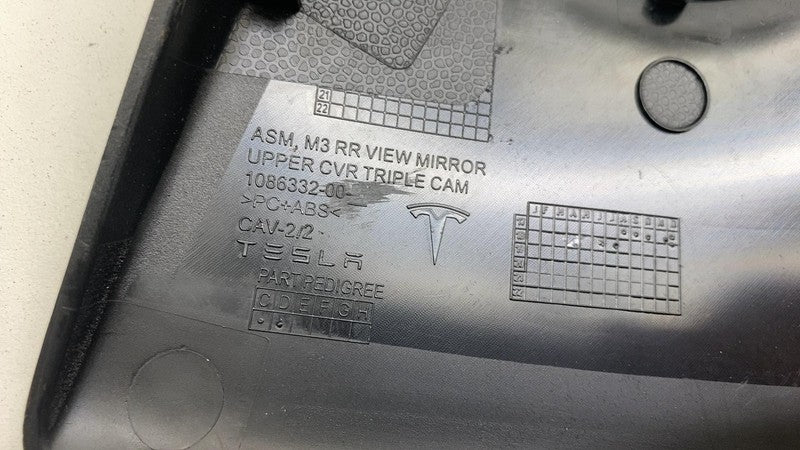 109838300D 17-20 Model 3 Front Interior Rear View Mirror Upper Cover w/ Camera 1098383-00-D