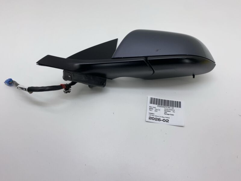 2021-2023 Tesla Model 3 Left Exterior Rear View Door Mirror (No Glass) Gray-PMNG