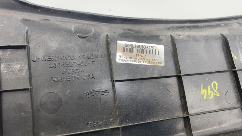 ⭕ 12-15 Model S Front Left Driver Underhood Apron Cover Trim Panel 100