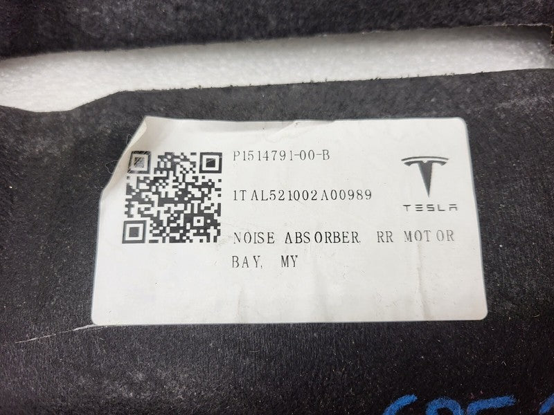 151479100B 20-22 Model Y Performance Rear Motor Bay Noise Absorber Panel Cover 1514791-00-B